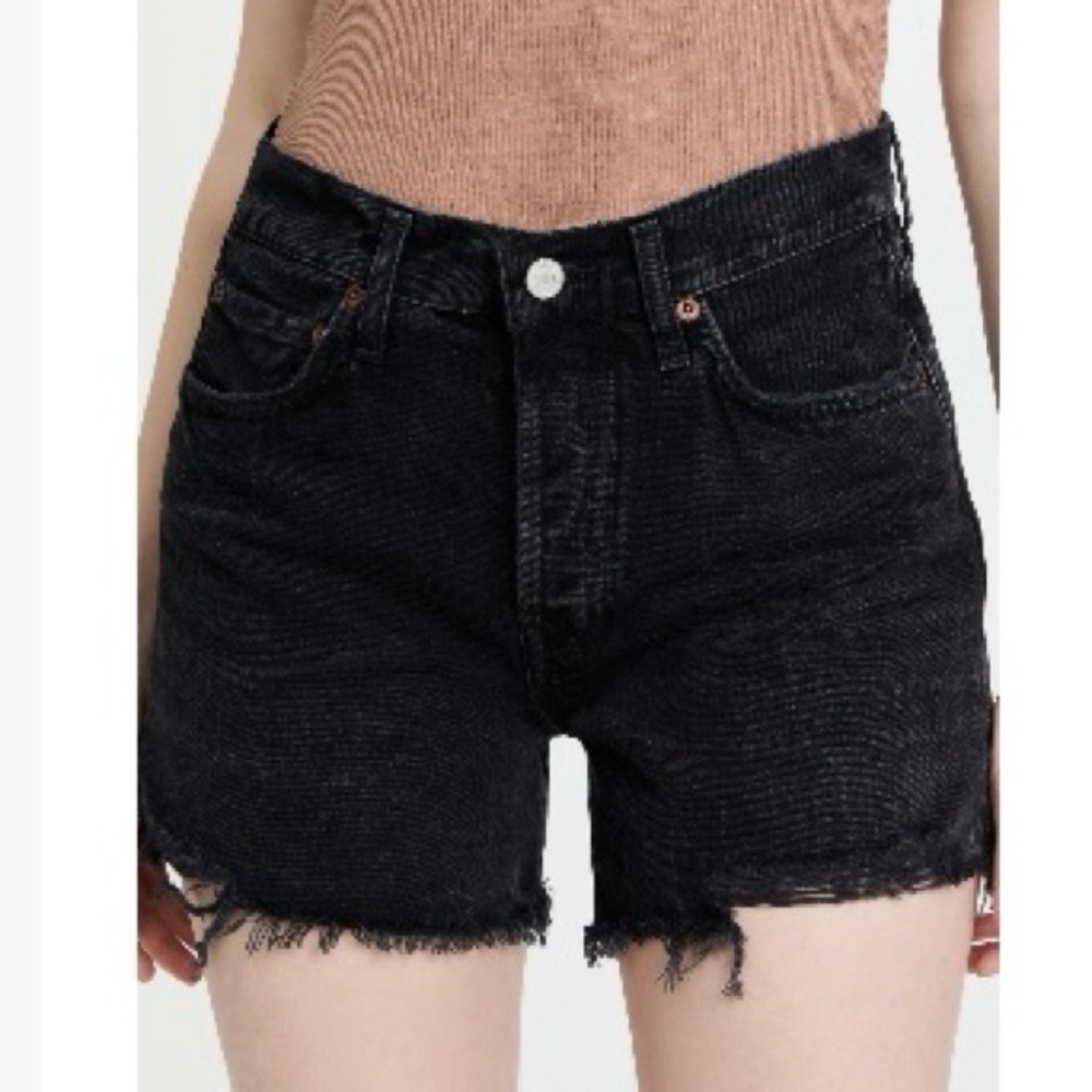 AGOLDE Parker Long Vintage Black Denim Shorts - Size 31